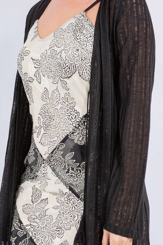 Paparazzi - Needle Out Knit Tie Front Maxi Duster