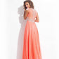 Rachel Allan - Beaded High Mesh Neck Chiffon Prom Gown