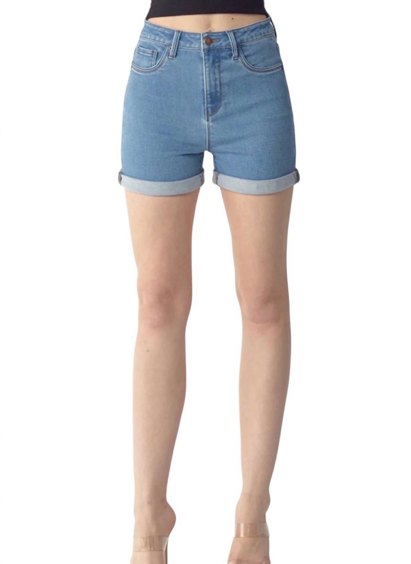 Risen - High Rise Clean Roll Up Shorts