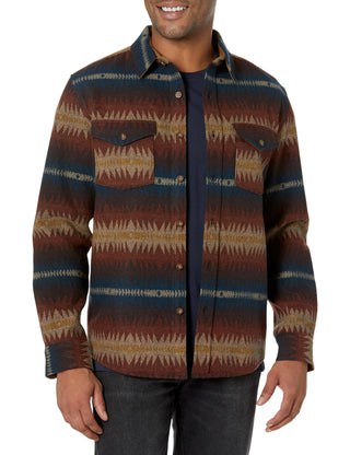 Pendleton Men's La Pine Long Sleeve Overshirt - Tye River Red Mix