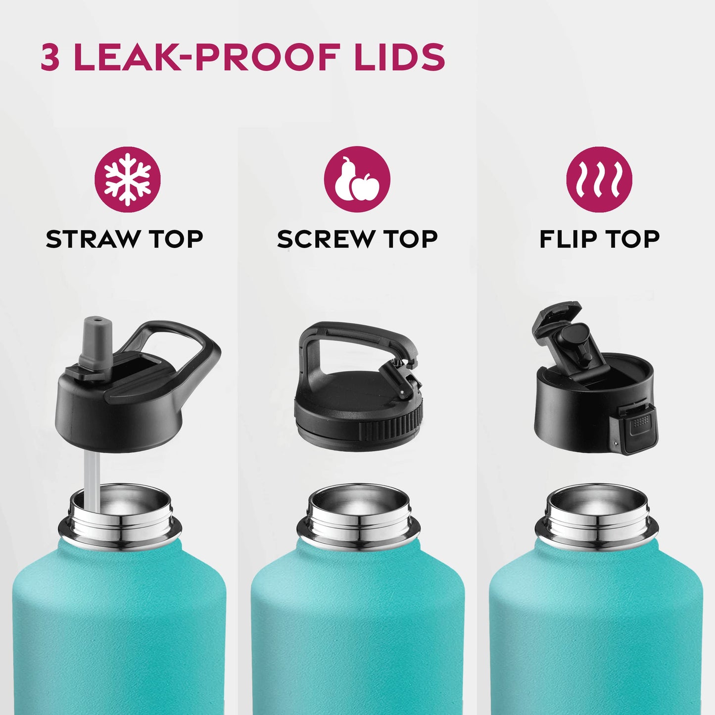 Insulated Sports Water Bottle with Straw