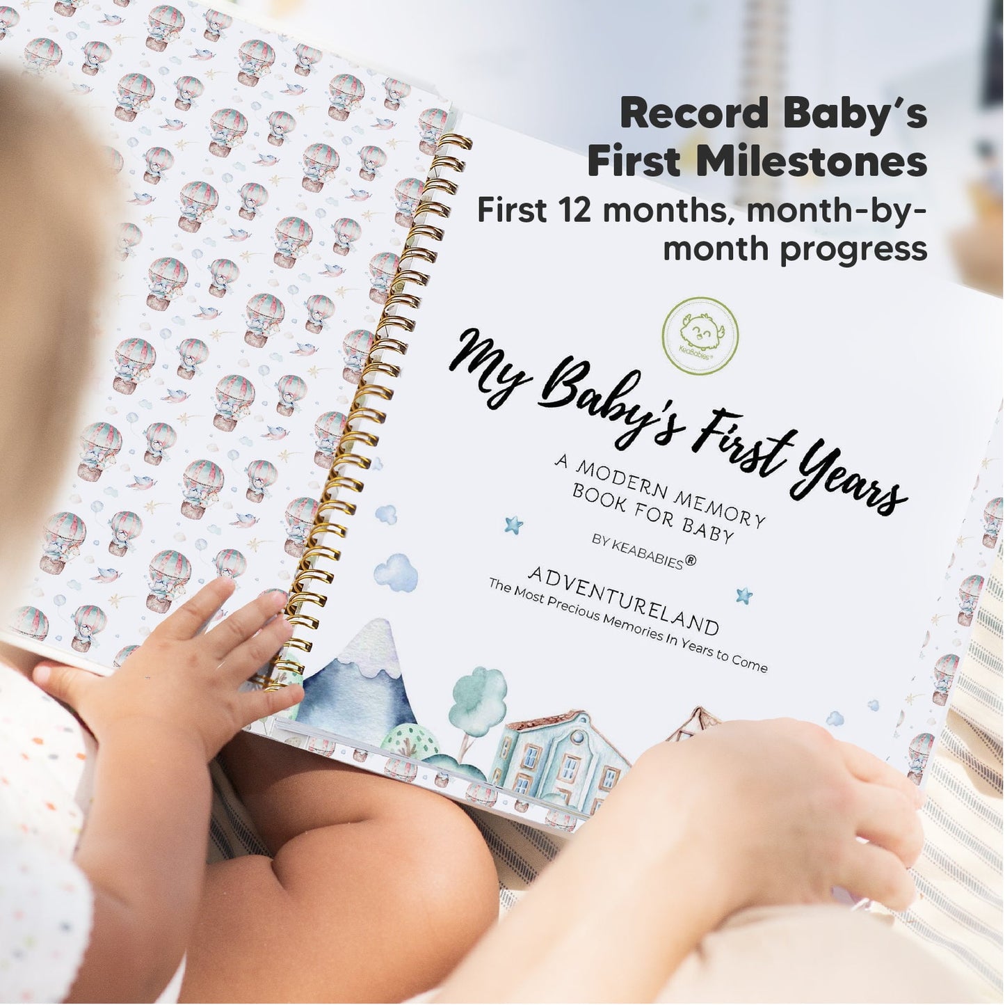 KeaBabies Baby Boy's and Girl's First Years Memory Book White Size Regular