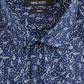 Nine West Men's Slim Fit Wrinkle Print Dress Shirt Blue Size 16X34X35