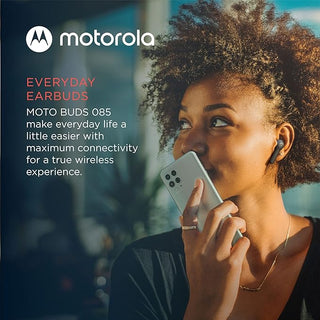 Motorola Moto Buds 085-True Wireless Bluetooth Earbuds with Microphone and USB-C Charging Case - IPX5 Water Resistant, Smart Touch-Control, Lightweight Comfort-Fit, Clear Sound & Deep Bass - Black