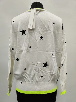 Aqua Women's Star Print Sweater Brown Size S