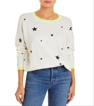 Aqua Women's Star Print Sweater Brown Size S