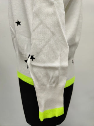 Aqua Women's Star Print Sweater Brown Size S