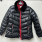 Karl Lagerfeld Women's Faux Fur Collar Short Black Puffer Jacket Size Large