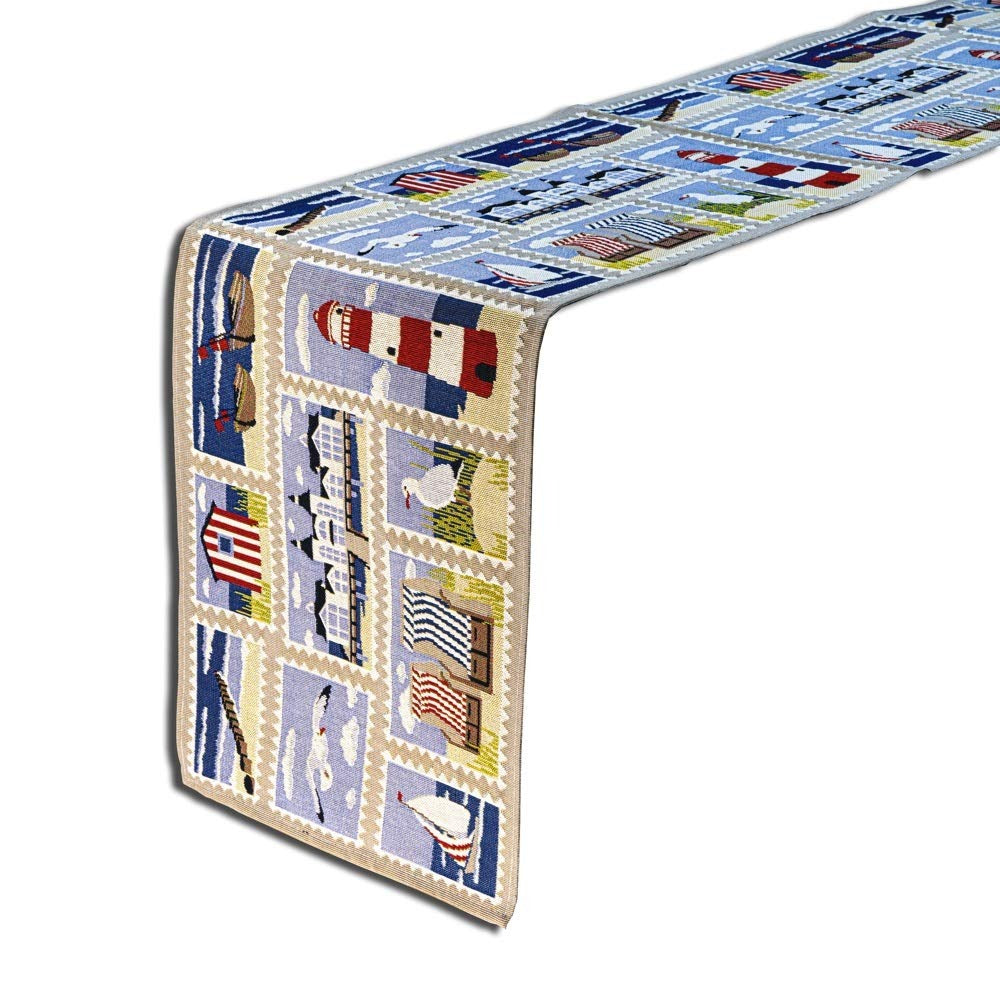 Homvare Christmas Table Full Length Runner for Holiday Dinner, Parties, Home Décor Woven Tapestry 13”x72”