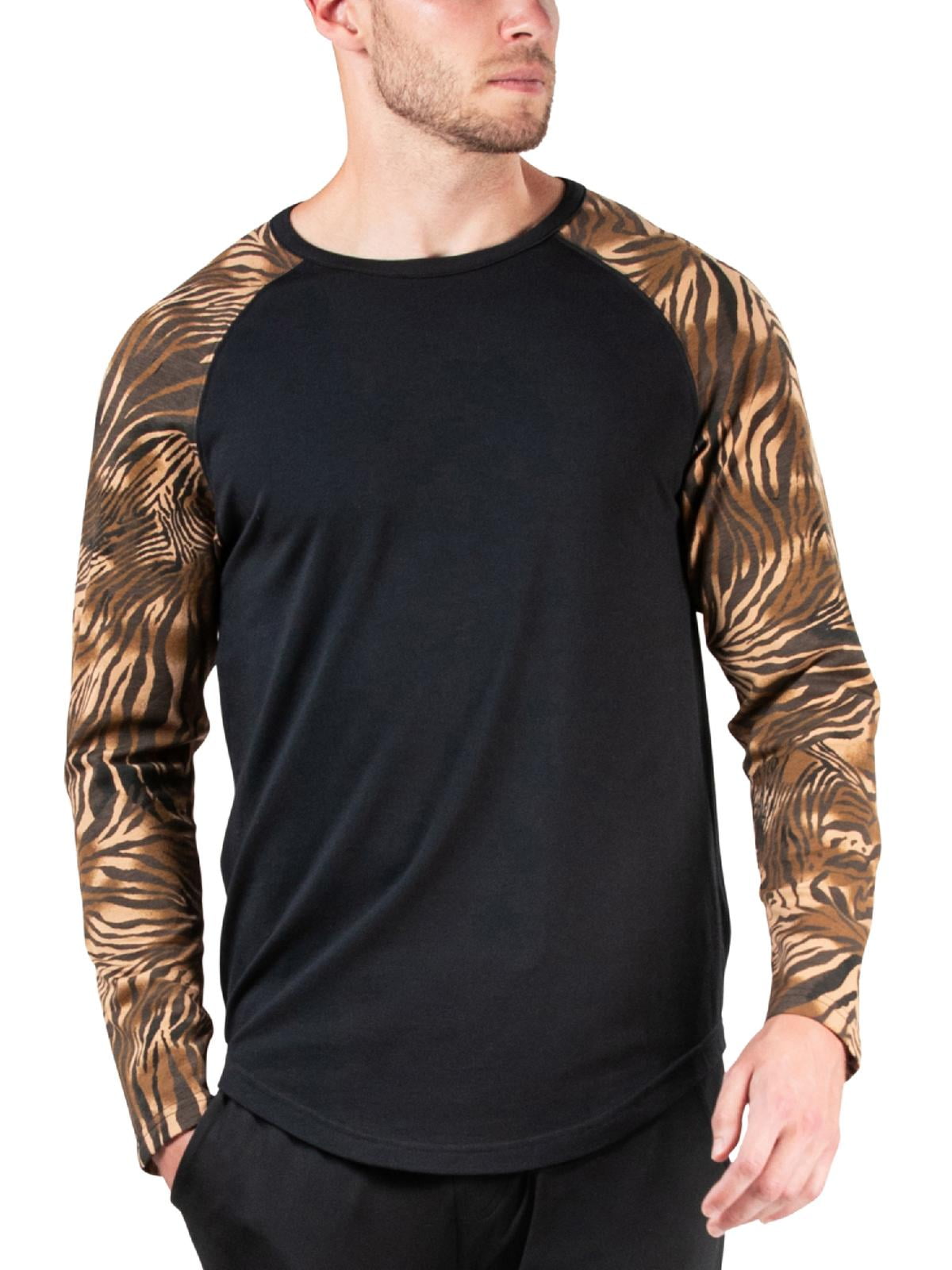 Natori Mens Animal Print Raglan TShirt Black Size XLarge