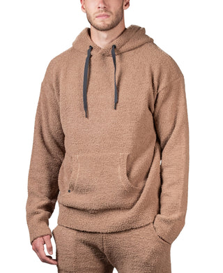 Natori Men's Sherpa Knit Hoodie Brown Size Small