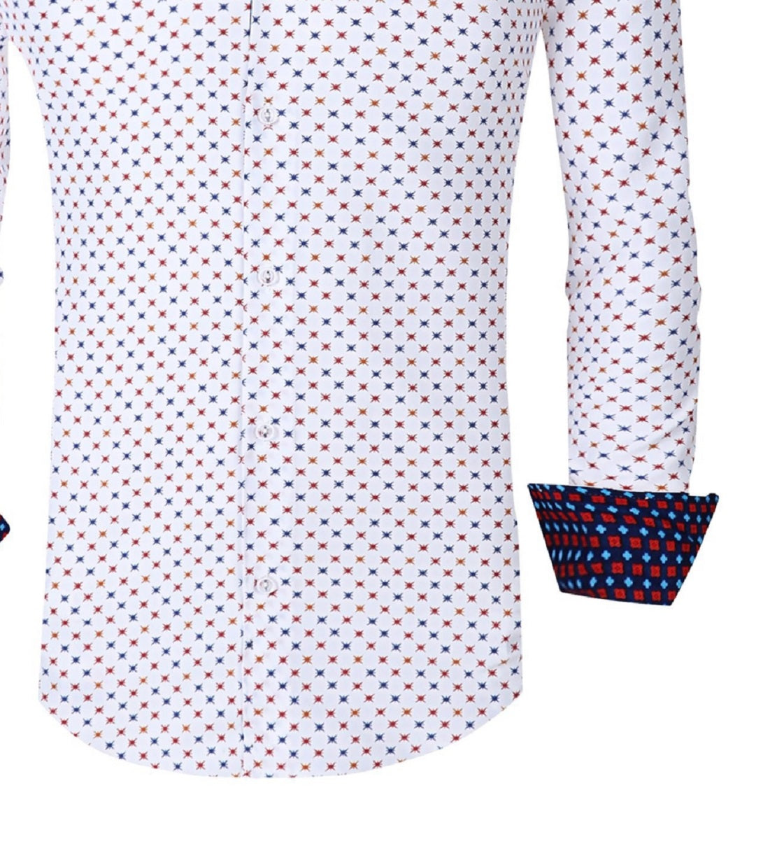 Azaro Uomo Men's Slim Fit Business Nautical Button Down Dress Shirt White Size X-Large