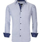 Azaro Uomo Men's Slim Fit Business Nautical Button Down Dress Shirt White Size Medium