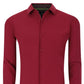 Tom Baine Men's Slim Fit Performance Solid Button Down Shirt Red Size Medium
