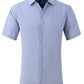 Tom Baine Men's Slim Fit Short Sleeve Performance Button Down Dress Shirt Blue Size Small