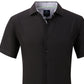 Tom Baine Men's Slim Fit Short Sleeve Button Down Dress Shirt Black Size X-Large