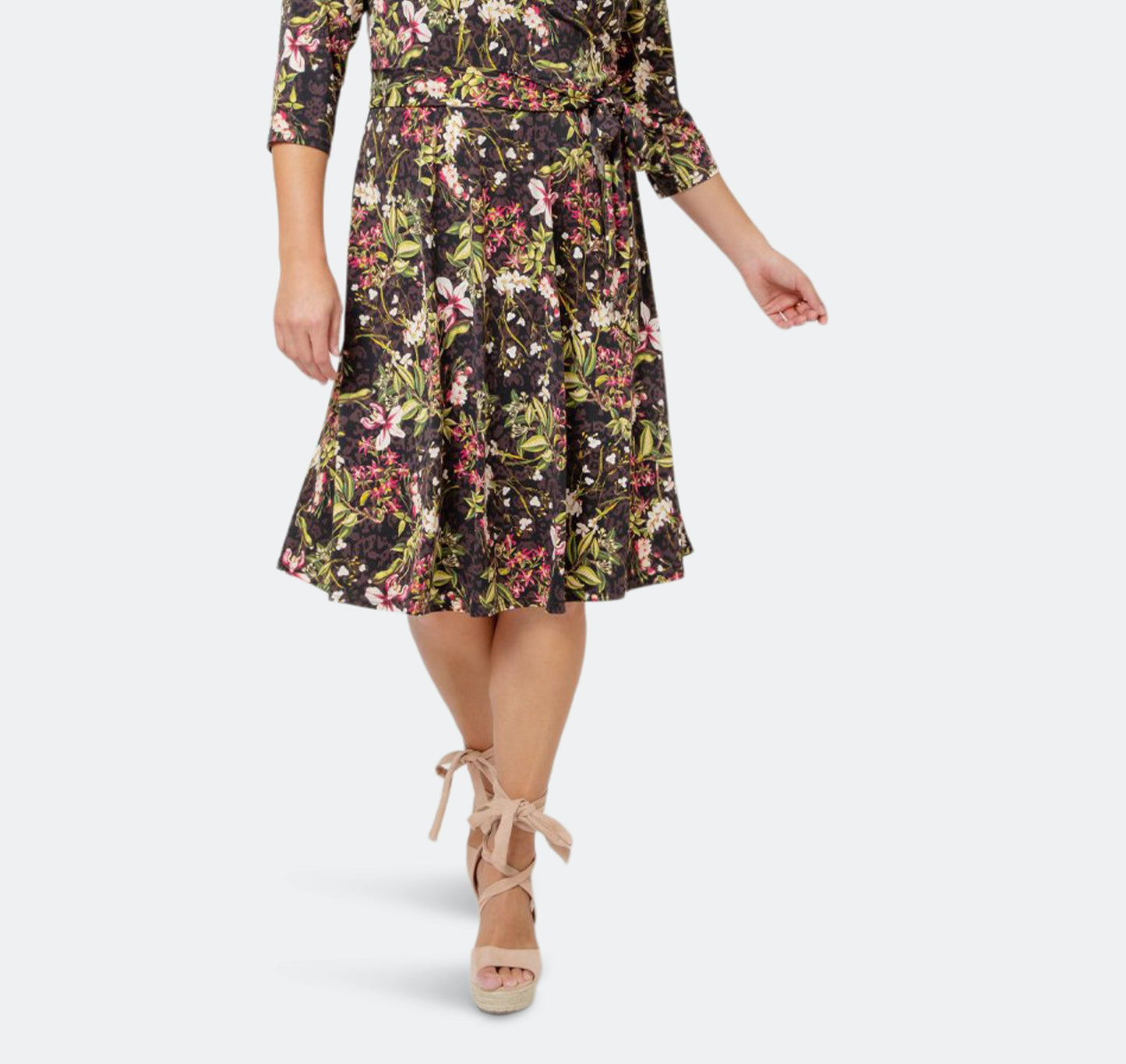 Leota Women's Perfect Faux Wrap Dress Black Size 1X