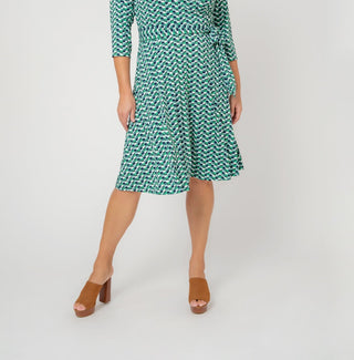 Leota Women's Faux Wrap Dress Green Size 3X