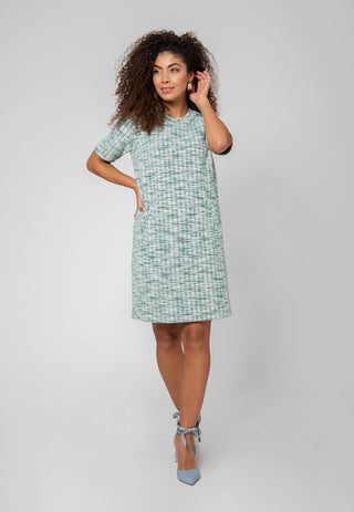 Leota Women's Short Sleeve Maddie Dress in Green Multi Size