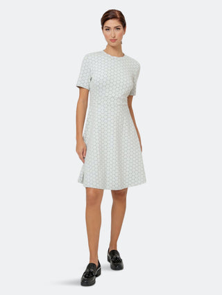 Leota Women's Cameo Luxe Jacquard Mackenzie Dress White