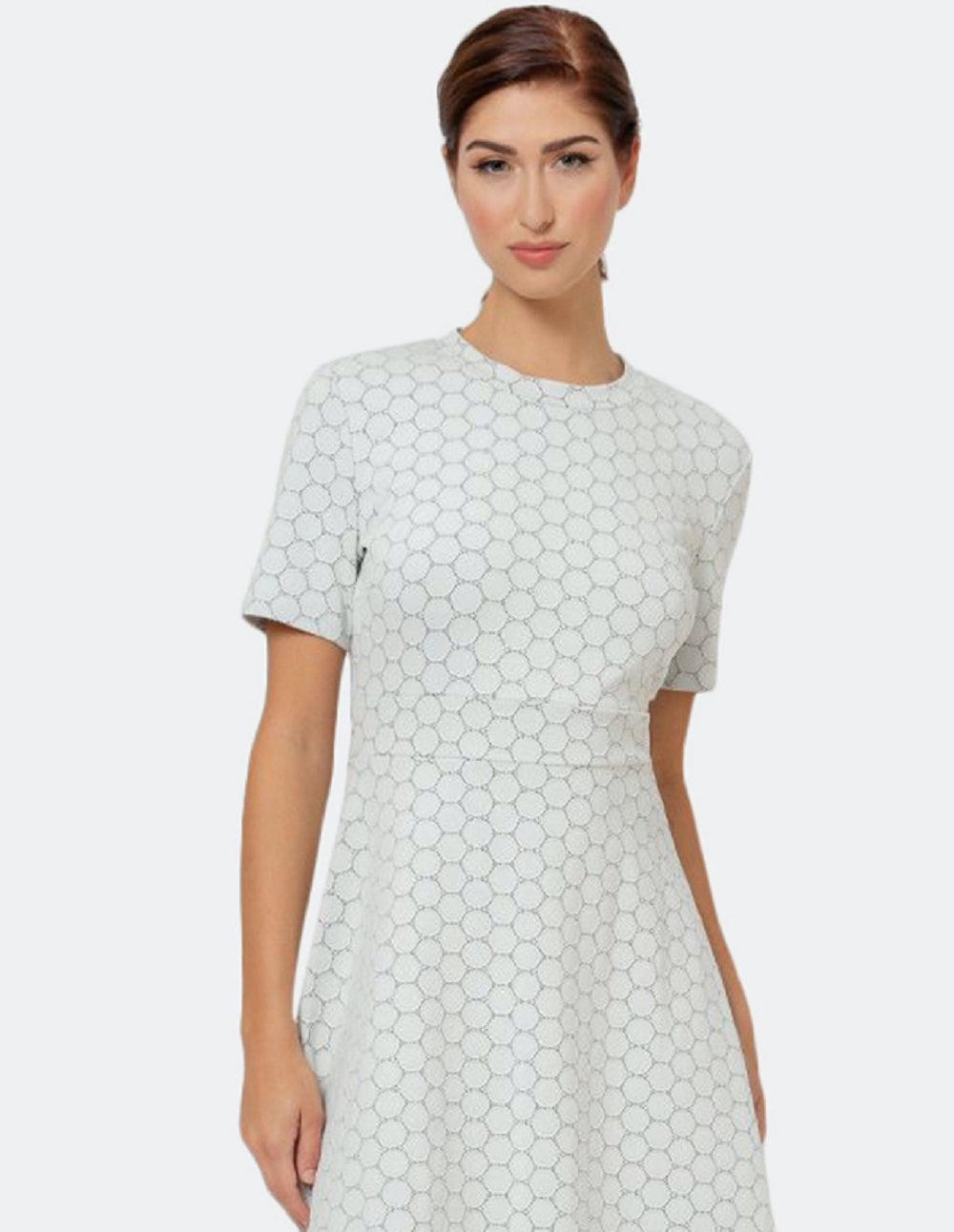 Leota Women's Cameo Luxe Jacquard Mackenzie Dress White