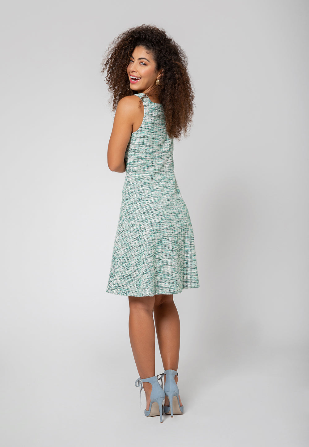 Leota Women's Short Sleeve Arianna Dress in Green Multi