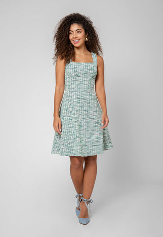 Leota Women's Short Sleeve Arianna Dress in Green Multi