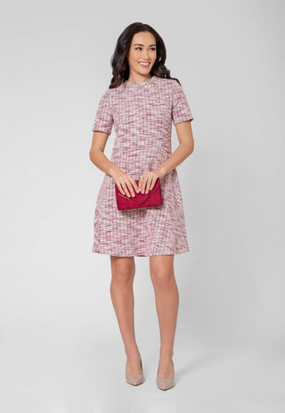 Leota Women's Short Sleeve Mackenzie Dress in Pink Multi