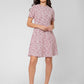 Leota Women's Short Sleeve Mackenzie Dress in Pink Multi