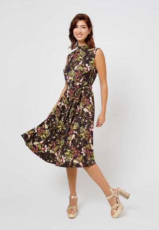 Leota Women's Sleeveless Mindy Dress in Orchid Meadow Multi