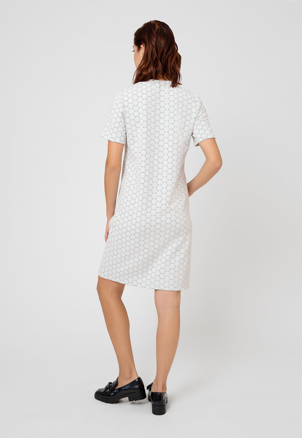 Leota Women's Short Sleeve Maddie Dress in Luxe Ivory