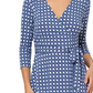 Leota Women's Perfect Long Sleeve Faux Wrap Dress Blue Size X-Small