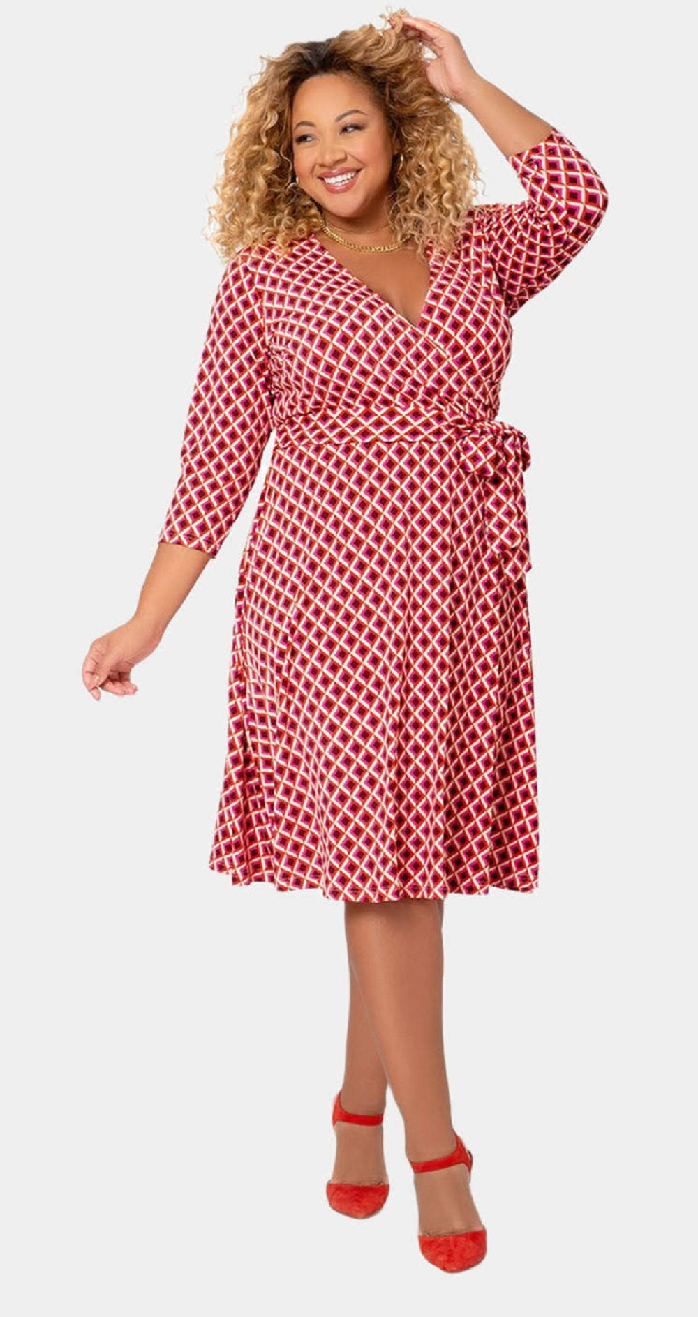 Leota Women's Perfect Faux Wrap Dress Purple Size 2X