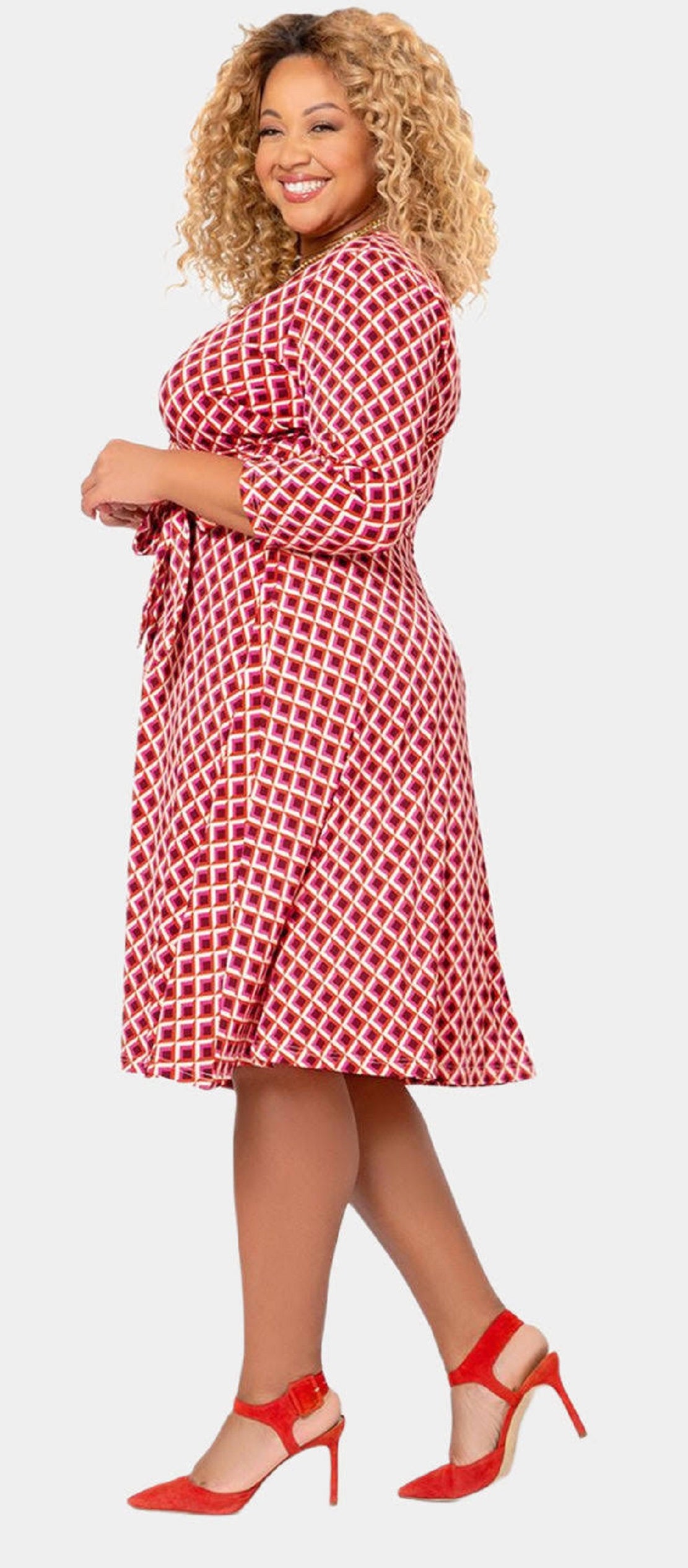 Leota Women's Perfect Faux Wrap Dress Purple Size 2X