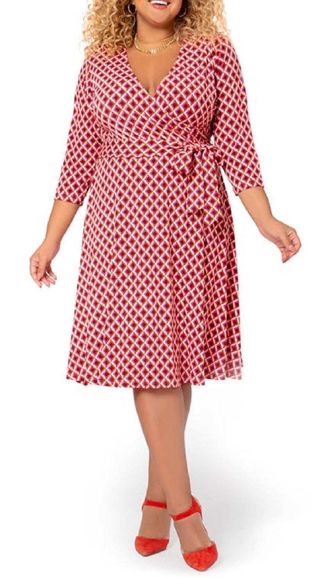 Leota Women's Perfect Faux Wrap Dress Purple Size 2X