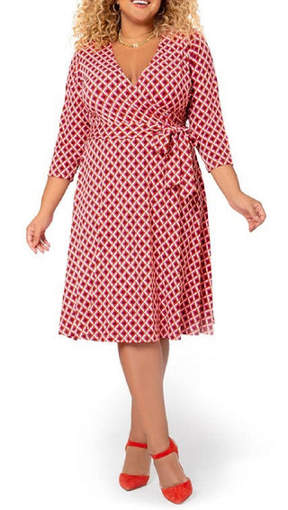 Leota Women's Perfect Faux Wrap Dress Purple Size 2X