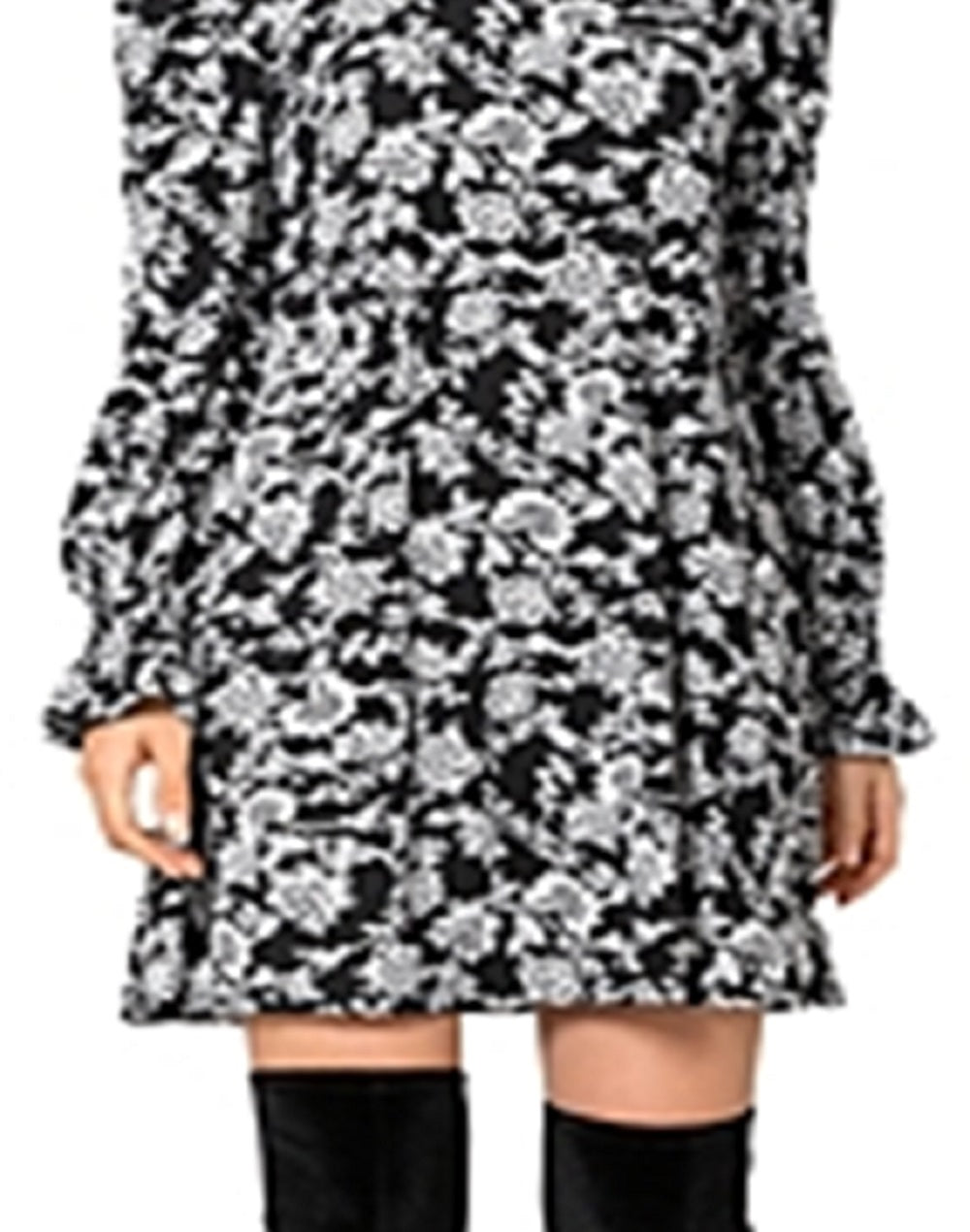 Leota Women's Bianca Puff Sleeve Flowy Dress Black Size X-Large