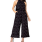Leota Women's Skyler Printed Halter Jumpsuit Black Size XX-Large