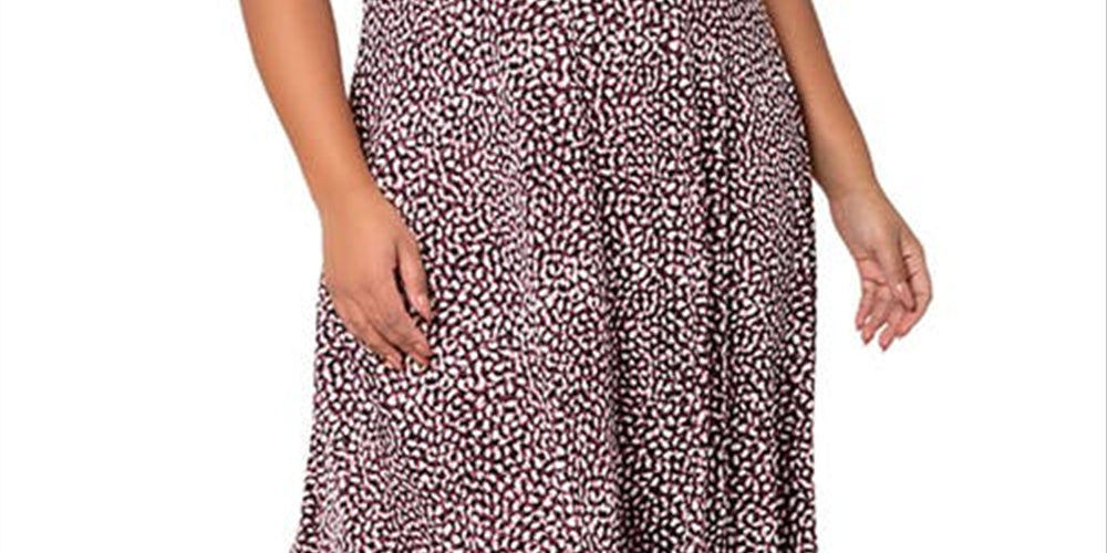 Leota Women's Amiya Pebble Print Midi Dress Black Size 3