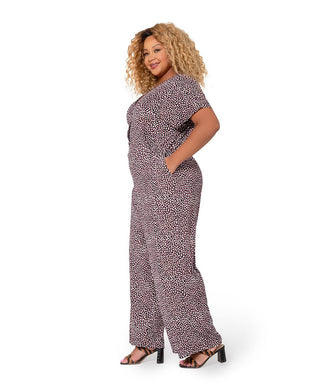 Leota Women's Ruby Wide Leg Jumpsuit Gray Size 2X
