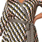 Leota Perfect Faux Wrap Dress in Slice Geo Border Size 1X