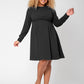 Leota Women's Long Sleeve Lara Fit and Flare Dress (Curve) Black