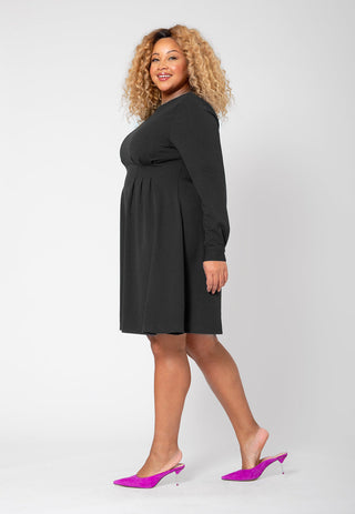 Leota Women's Long Sleeve Lara Fit and Flare Dress (Curve) Black
