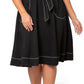 Leota Women's Mindy Belted A Line Skirt Black Size 1X
