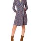 Leota Women's Essential Jersey Faux Wrap Dress Blue Size X-Large