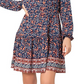 Leota Women's Long Sleeve Olive Boho Tiered Jersey Dress Blue