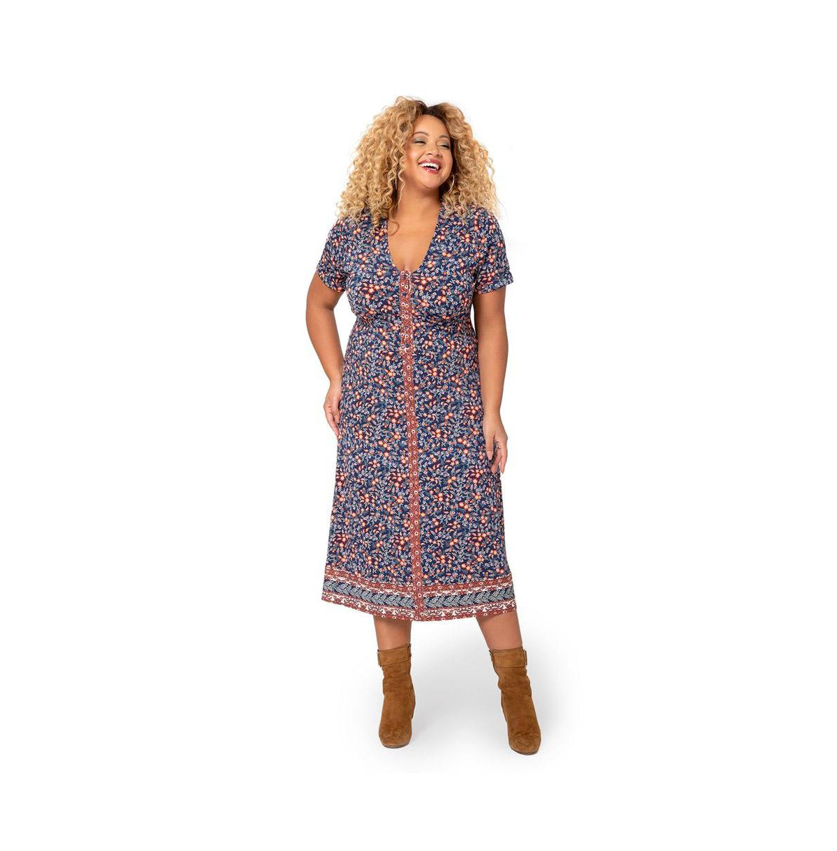 Leota Women's Francesca Dress Blue Size 3X