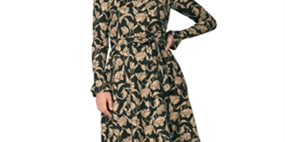 Leota Women's Rosalia Faux Wrap Dress Green Size XXL