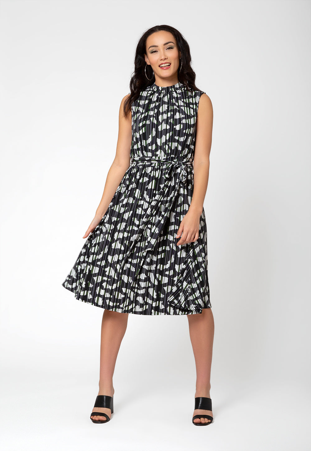 Leota Women's Sleeveless Mindy Midi Dress Gray