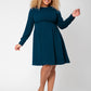 Leota Women's Long Sleeve Lara Fit and Flare Dress (Curve) Blue